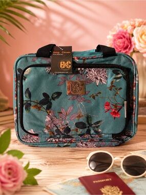 Bang & Carsen Floral Travel Cosmetic Bag - Teal